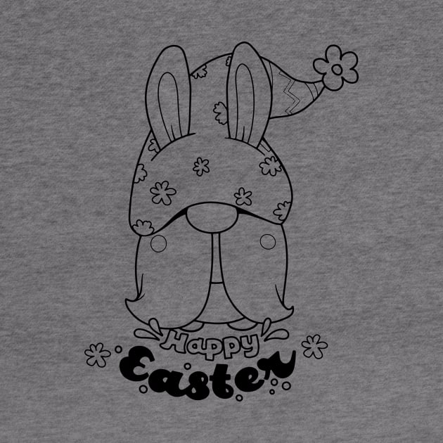 Cute bunny gnome ,happy Easter cartoon, Cartoon style. by 9georgeDoodle